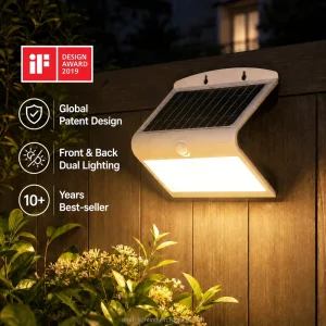 IP65 Waterproof 8W Outdoor LED Solar Wall Light with PIR Motion Sensor and Remote for Garden Yard Path Security Lighting