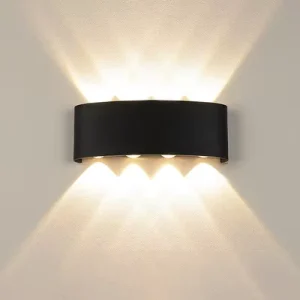 IP65 Waterproof Aluminum Wall Lamps with LED Warm Light Source for Staircase Up Down Lighting