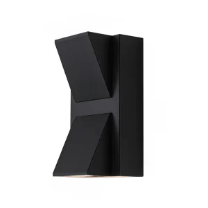 IP65 Waterproof Black Geometric ABS Wall Lamp Modern Outdoor up Down Double Head Wall Sconce for Villa Porch