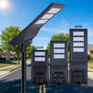 IP65 Waterproof Integrated Smart LED Solar Street Light with Sensor, 100W 150W 200W