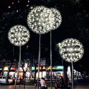 IP65 Waterproof LED Dandelion Garden Lights Stainless Steel Body Bright Light for Outdoor Decorations AC Power