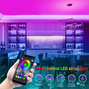 IP65 Waterproof LED Light Strip with App & Remote Control RGB Music Sync 30LED m USB 5V for Home Room