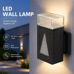 IP65 Waterproof Modern 1W Outdoor LED Wall Light 2700K Warm White PVC+PS Garden Decor Wall Mount Lamp for Villa Courtyard