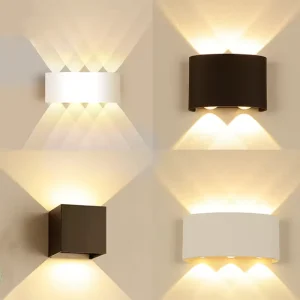 IP65 Waterproof Outdoor LED Wall Lamp Black White Aluminum AC86 265V 6W Bedroom Reflector for Indoor & Garden Lighting