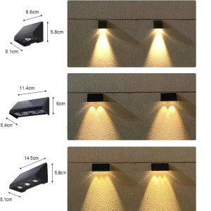 IP65 Waterproof Outdoor Wall Garden Light RGB LED Decor Solar Powered Fence with Warm Lights Wall Mounted Solar Wall Light