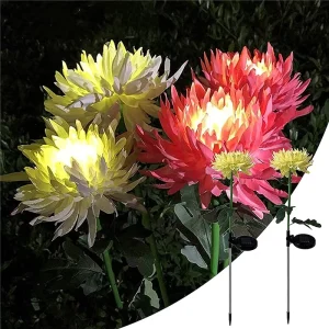 IP65 Waterproof Solar LED Little Chrysanthemum Flower Style Sensor Control Garden Pathway Yard Decoration
