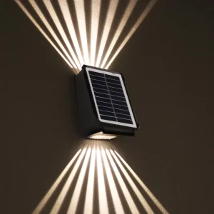 IP65 Waterproof Square Outdoor LED Solar Wall Lamp Warm White Light Source Dimmable Garden Corridor Villas