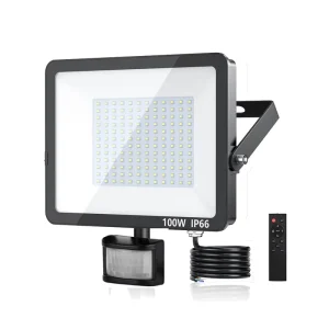 IP66 100W 9000lm Outdoor LED Motion Sensor Security Flood Light for Stage, Stair, Wall, Yard and Garden