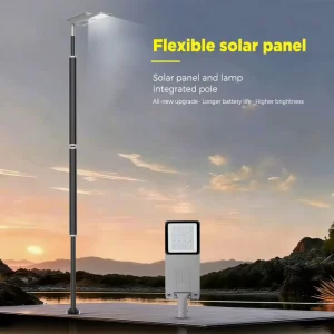 IP66 Integrated Vertical Solar Pole Light with LiFePO4 Battery, 40W-100W
