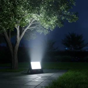 IP66 Waterproof Aluminum SMD Floodlight, 50W, 80 lm/W, Warm White, Light Sensor