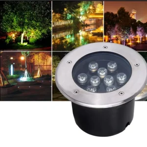 IP66 Waterproof RGBW AC85 265 LED Circular Buried Light RGBW Lawn Spotlight Aluminum Lamp Body Garden Lane Embedded LED Ground