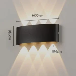 IP66 Waterproof Wall Lamp 3000K Black Sconces LED Light Source Angle Adjustable for Indoor Outdoor for Bedroom Living & Hotel