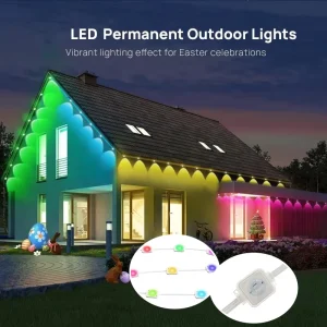 IP67 Waterproof 100FT RGBCW Smart LED Strip Lights for Outdoor Eaves with Remote and App Control