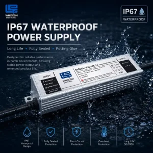 IP67 Waterproof 12V 24V 60W Single Output AC-DC Switching LED Driver for Outdoor Lighting