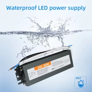 IP67 Waterproof 24V 60W Constant-Voltage LED Power Supply Transformer for Outdoor LED Strip and Landscape Lighting