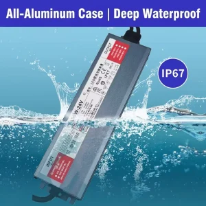 IP67 Waterproof Aluminum Case 300W LED Transformer 170-265V AC to DC 12V/24V for Outdoor Lighting