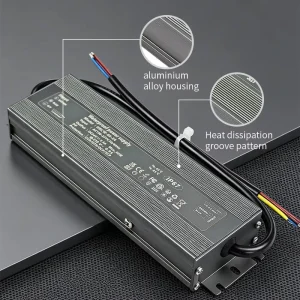 IP67 Waterproof Aluminum-Case AC-DC LED Driver, 12V/24V Constant-Voltage Output, for LED Lighting
