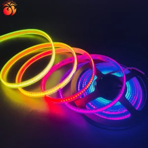 IP67 Waterproof Flexible COB LED Strip Light, DC12V, 576 LEDs/m, Addressable RGB, Music Sync, Outdoor Bar and KTV Lighting
