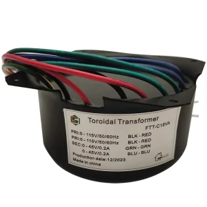 IP67 Waterproof Resin-Potted 18VA Toroidal Transformer 115V to 45V for Lighting, Elevator, and Audio