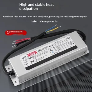 IP68 Waterproof 220V to 24V Switching Power Supply Transformer for Underwater Lights, Outdoor LED Wall Washers and Light Strips