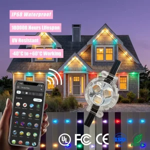 IP68 Waterproof Outdoor RGBW Christmas Track Light, 12V 24V 36V, WiFi Controller
