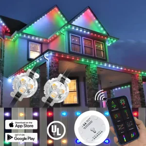 IP68 Waterproof Outdoor Smart Christmas Light Eave Decoration LED Light Christmas pixel Permanent Decorative Lighting