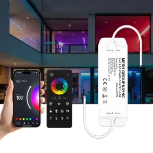 IP68 Waterproof WiFi RGB/RGBW LED Strip Mesh Controller with Group Sync, 4-Zone Remote Control, 12V 24V