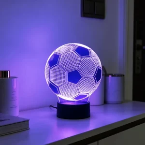 Ice Hockey and Football Design LED Illusion Table Lamp RGB 7-Color Night Light with Remote Control