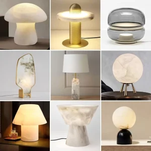 In Stock Factory Direct Spanish Marble Modern Designer Bedroom Bedside Table Lamp LED Bulb Desk Lamp Fixture
