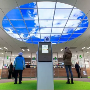 In Stock Flat Ceiling Panel Lights Decorative Led Sky Light Panel Blue Sky Led Panel Light With Bule Sky Design 60X60 Skylight