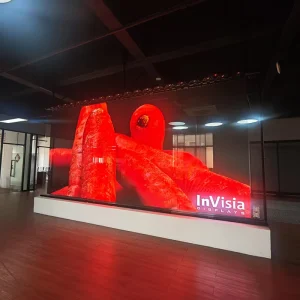InVisia Indoor High Brightness P3.91 90% Transparent Bendable Holographic LED Display Ultra thin 7680Hz Refresh Customize Mesh