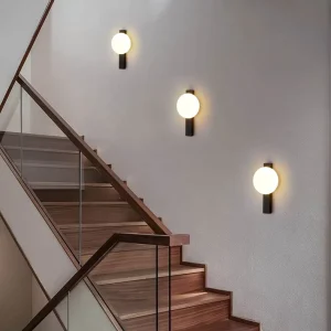 Indoor Bedroom Bedside Wall Lamp Gold Black Corridor Designer LED Round Wall Lamp Staircase Wall Lights