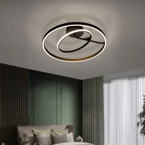 Indoor Decoration Office Home Living Room Black LED Round Ceiling Lamp