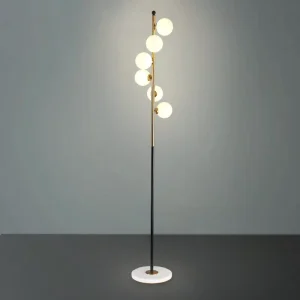 Indoor Home Hotel Villa Living Room Bedroom Modern Round Glass Ball Dimmable White Shade Floor Lamp