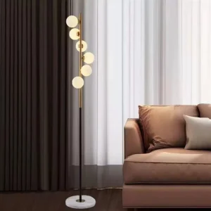 Indoor Home Hotel Villa Living Room and Bedroom Modern Round Glass Marble Ball Floor Lamp at a Reasonable Price