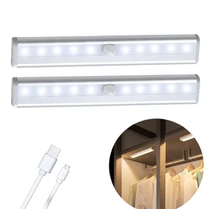 Indoor LED Hidden Cabinet Light Rechargeable Motion Sensor Lamp for Bedroom