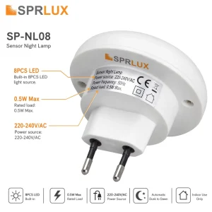 Indoor LED Motion Sensor Night Light Plastic 6000K Daylight White LED Lamp for Bedroom Garden