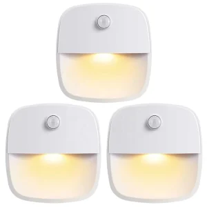 Indoor LED Motion Sensor Night Light Stick-On Battery Operated for Hallway Stair Bathroom Closet and Bedroom