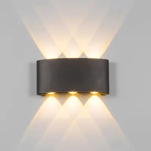 Indoor Lighting Wall Lamp Home Decor Modern Wall Mounted Lighting Up and Down LED Black Plastic Dome 20 IP65 Titan Black 2 Light