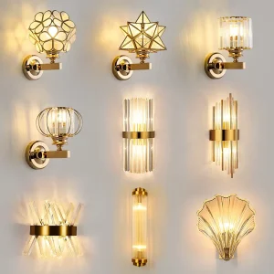 Indoor Luxury Design Decorative Living Room Home Modern LED Crystal Wall Lamp Corridor Bedroom Bedside Wall Light