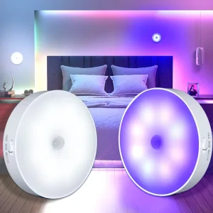 Indoor RGB Rechargeable LED Night Light Infrared Motion Sensor Wireless Step Closet Light