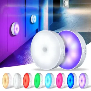 Indoor RGB Rechargeable Wall Stair Light Infrared Cabinet LED Night Motion Sensor Wireless Step Closet Light
