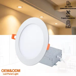 Indoor Recessed Mounted Ceiling ultra Slim Led IP44 Aluminum 4inch LED 5CCT ETL Round Panel Light with Junction Box