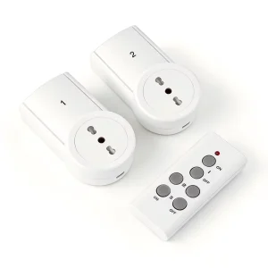 Indoor Remote Control Switch Socket 10A Italy Standard 2-Outlet with Controller