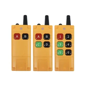 Industrial Grade Wireless 433MHz Clone Remote Control Yellow 24 6-Button for Bridge Crane Hoist Gantry Construction Winch Switch