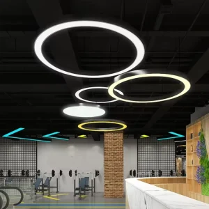 Industrial LED Square Round Pendant Ceiling Light, 800mm, Dimmable