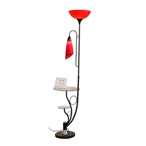 Industrial Modern LED Aluminum Large Corner Light E27 Flower Shape Floor Lamp with Glass Tray
