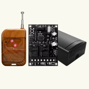 Industrial RF 433MHz Remote Control and Receiver Switch Kit with Plastic Shell and Telescopic Antenna for Factory Motor and Water Pump