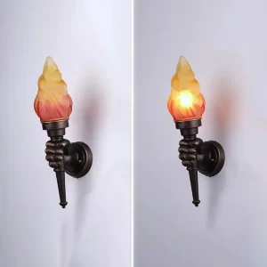 Industrial Simple Wall Lamps Modern Creative Torch Hand Lamp Vintage Wall Lamp for Bathroom Loft Stair Outdoors Lighting Fixture