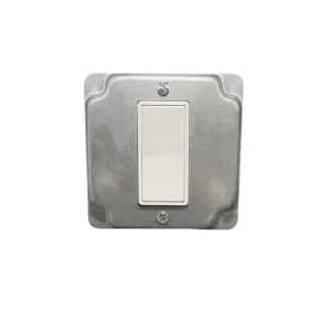 Industrial Vintage Surface-Mounted Wall Fixtures Galvanized Panels National Standard Outlets Self-Resetting Switches